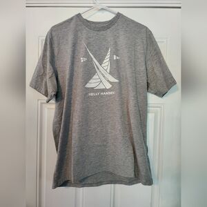 Helly Hansen Men's XL Extra Large Vinyl Distressed Boat Logo Gray White T-Shirt